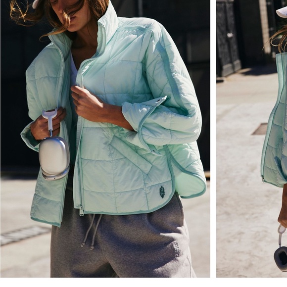 Free People Pippa Packable Puffer in Saltwater XS - Picture 2 of 5